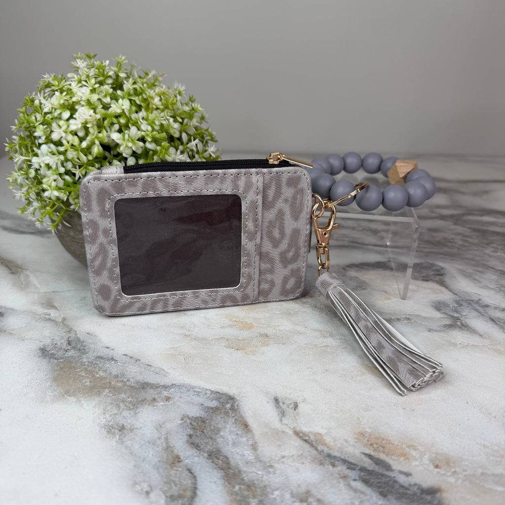 Bracelet Keychain & Card Holder Wallet - Animal Print