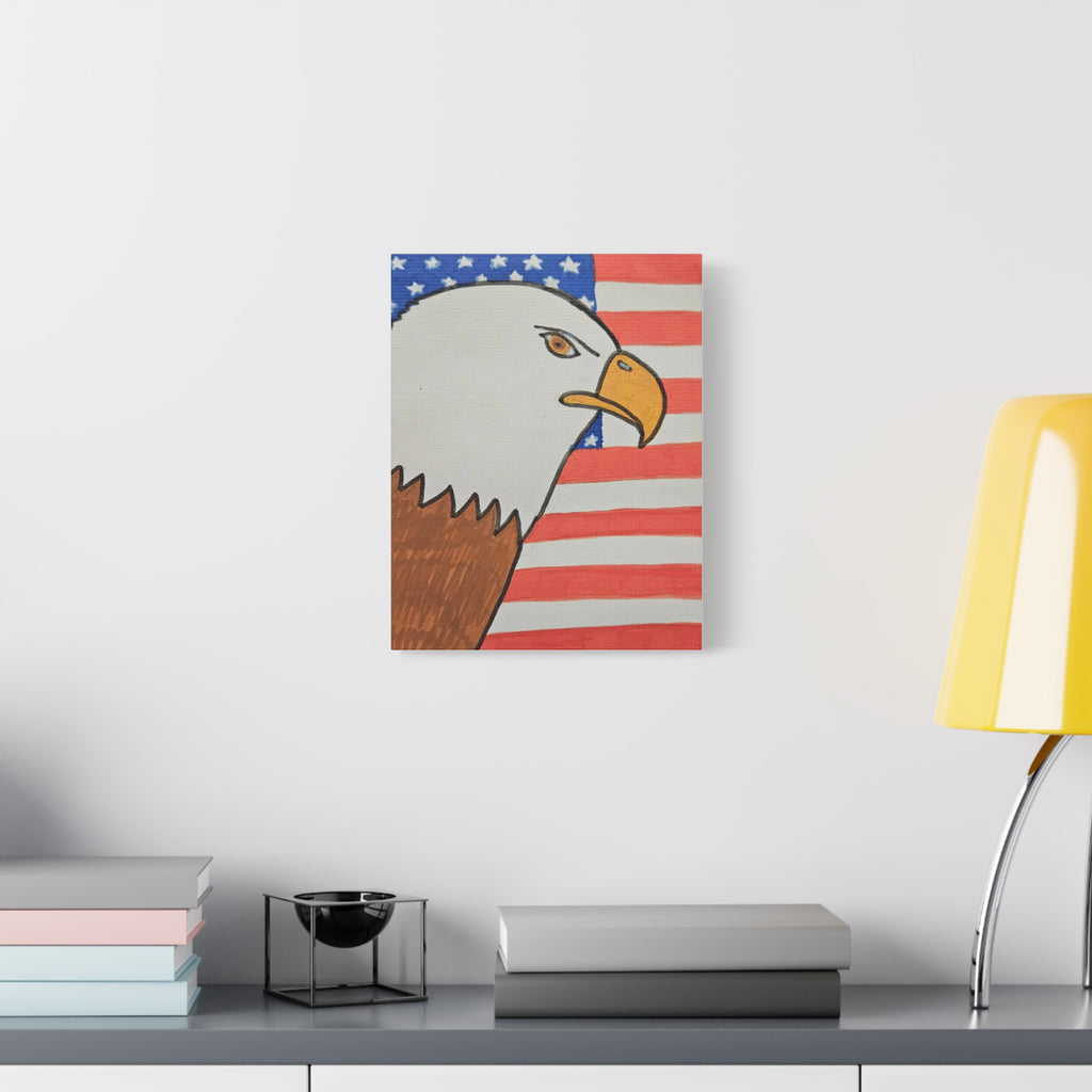 Eagle USA Canvas Print — Patriotic Wall Art (Matte Stretched)