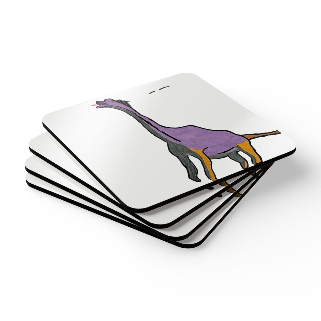 Brachy the Brachiosaurus Coaster Set — Cute Dinosaur Drink Coasters (Set of 4)