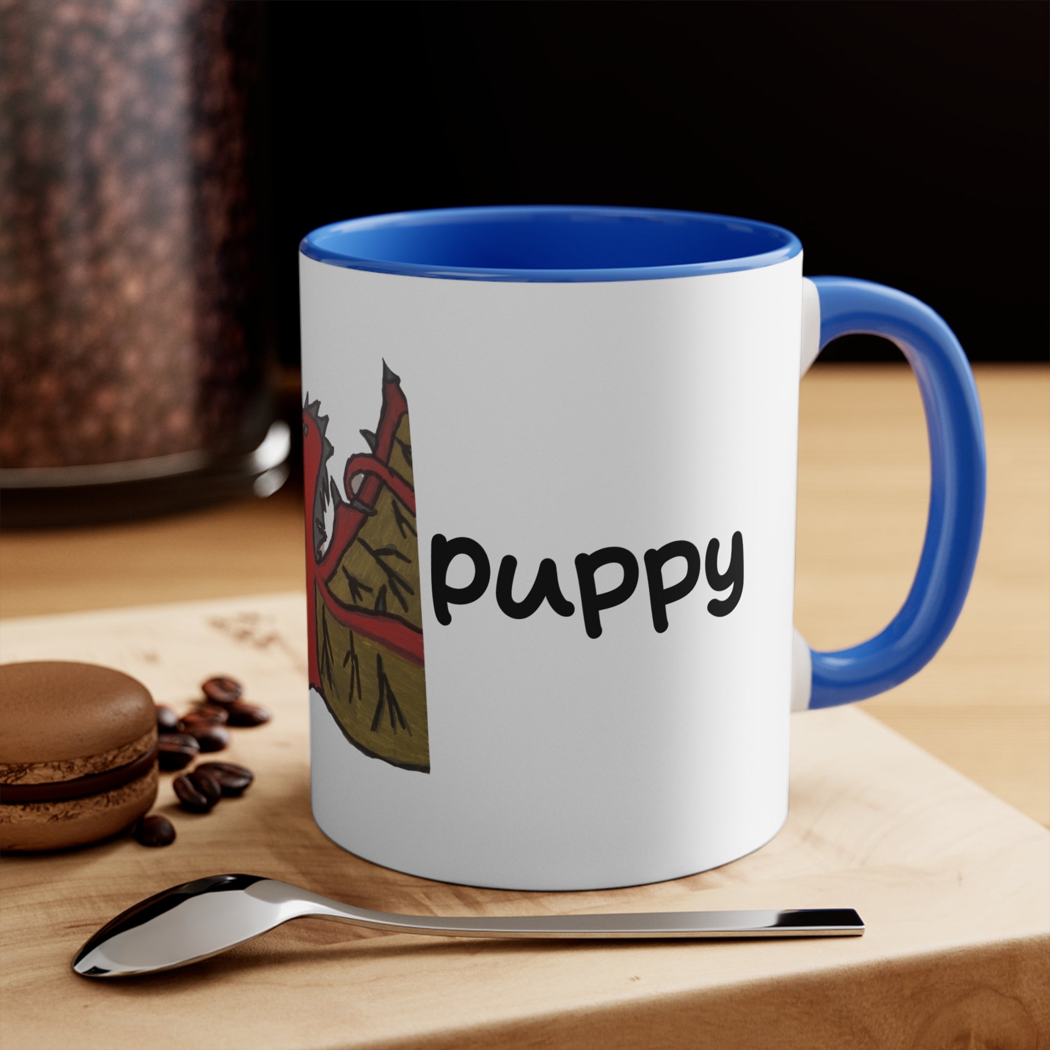 Fantasy Puppy Mug — Dragon Logo Accent Coffee Cup
