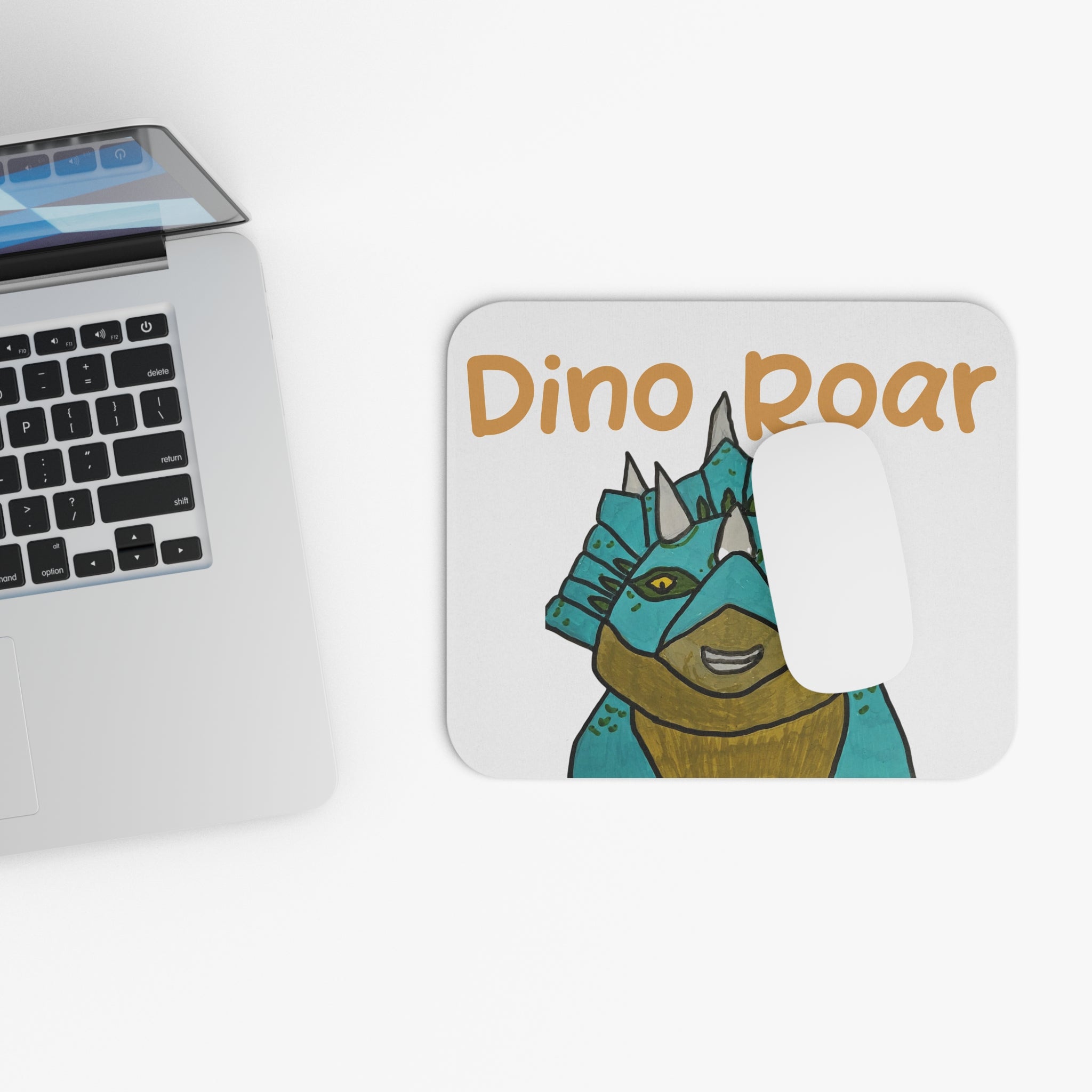 Dino Roar Rectangle Mouse Pad — Cute Triceratops Desk Mat for Kids & Gamers