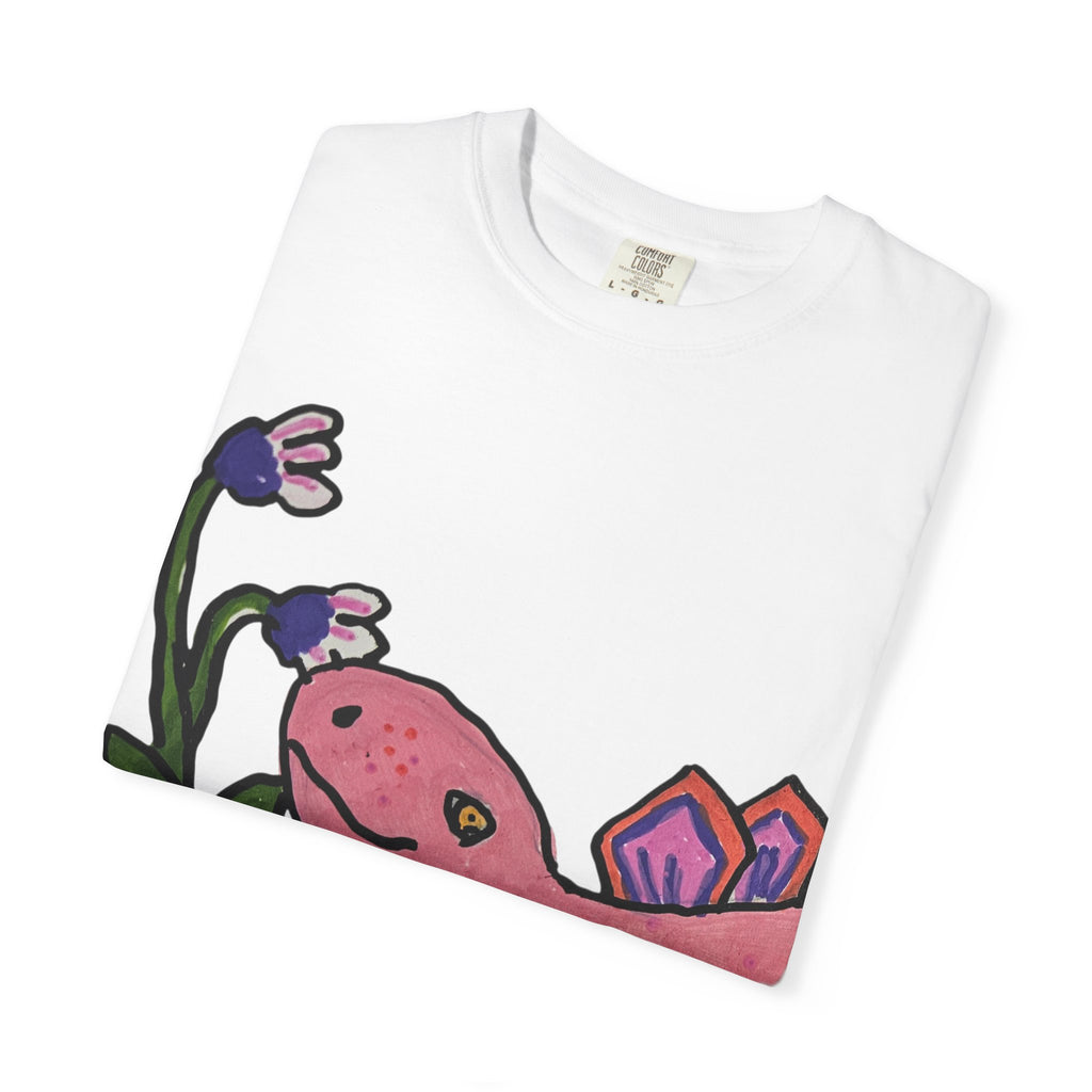 Pink Stegosaurus Unisex Garment-Dyed T-shirt