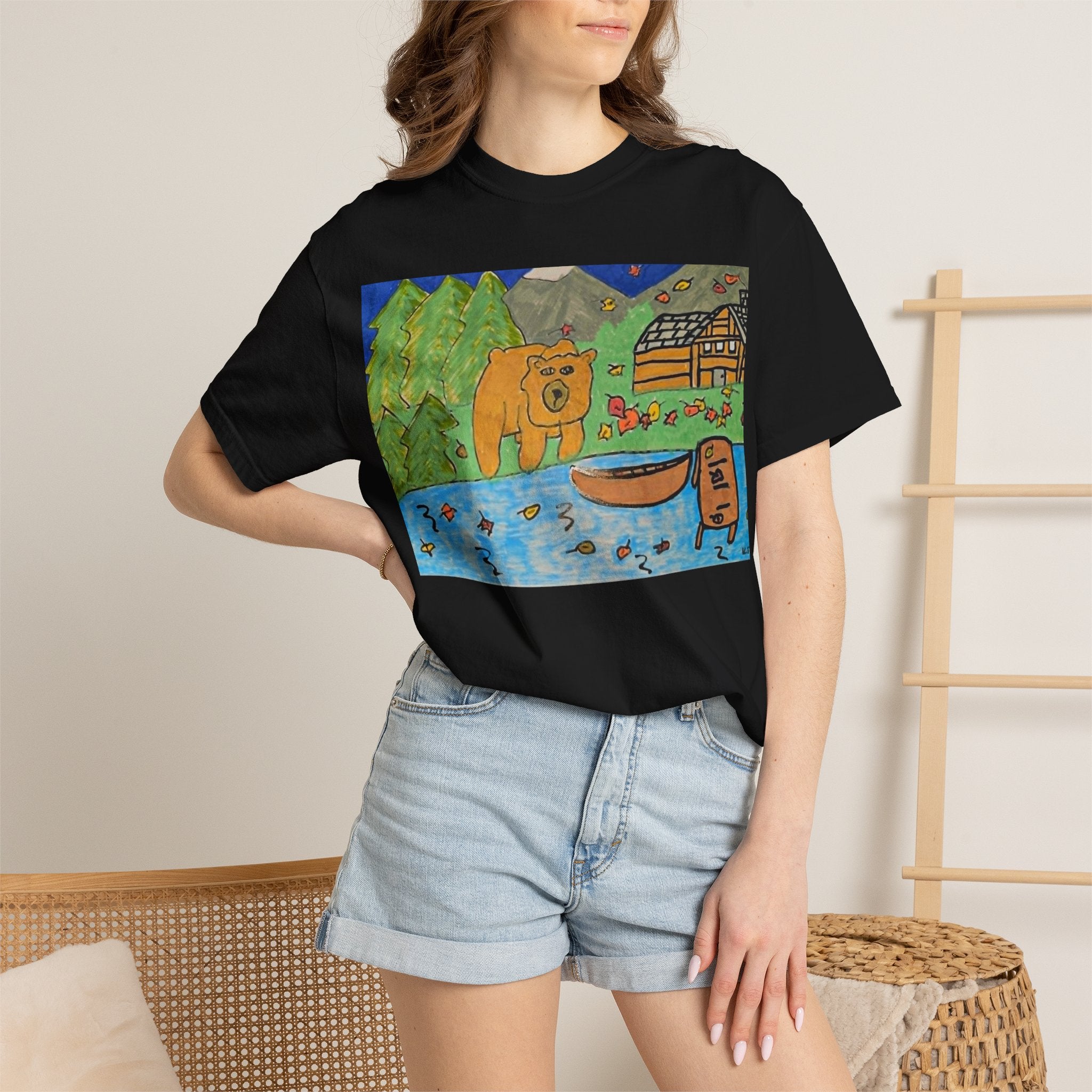 bugsy fall Cabin T-Shirt — Whimsical Nature Cartoon Tee