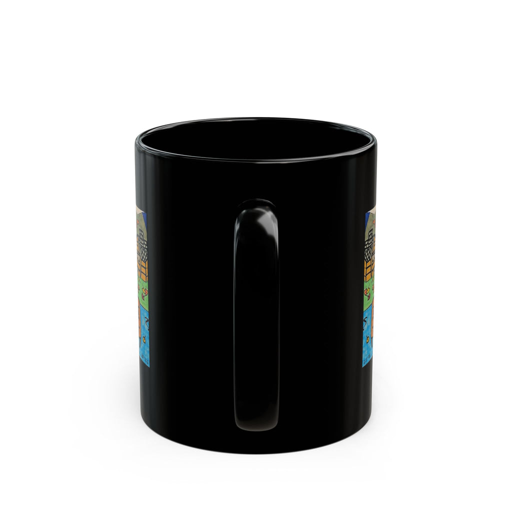 Bugsy Fall Cabin Mug — Rustic Forest Camping Coffee Cup (11oz/15oz)