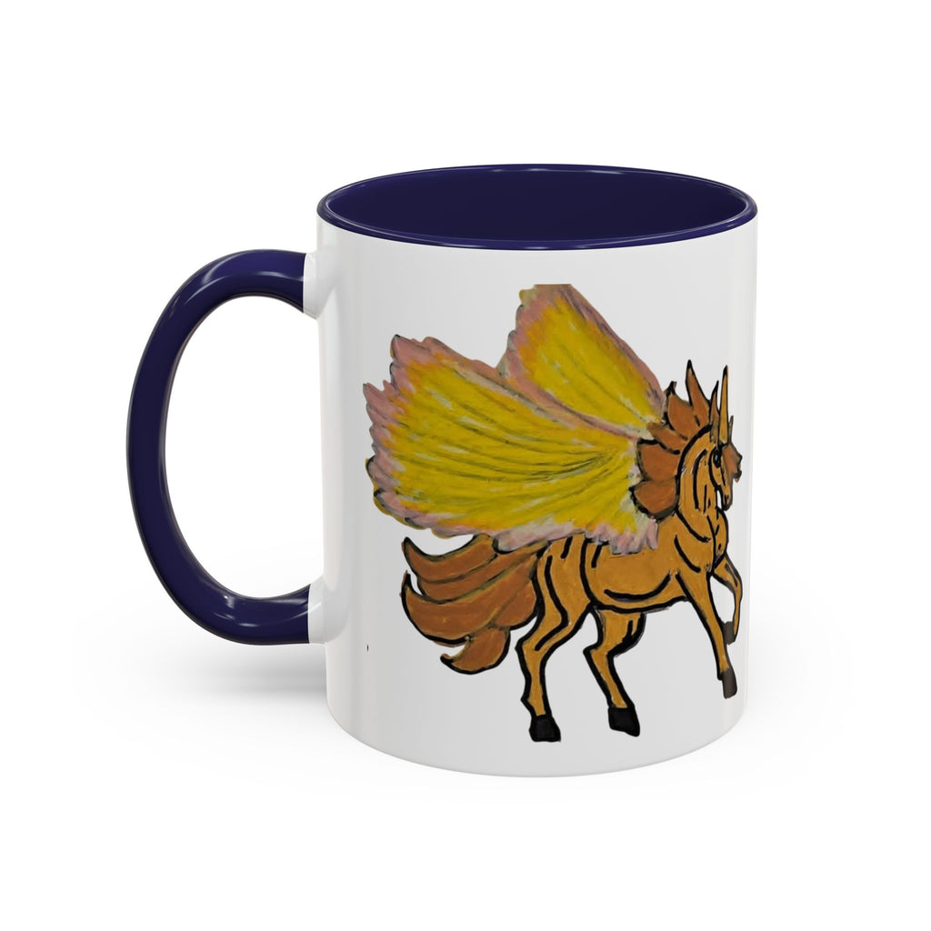 Golden Pegasus Coffee Mug — Mythical Winged Horse Accent Mug