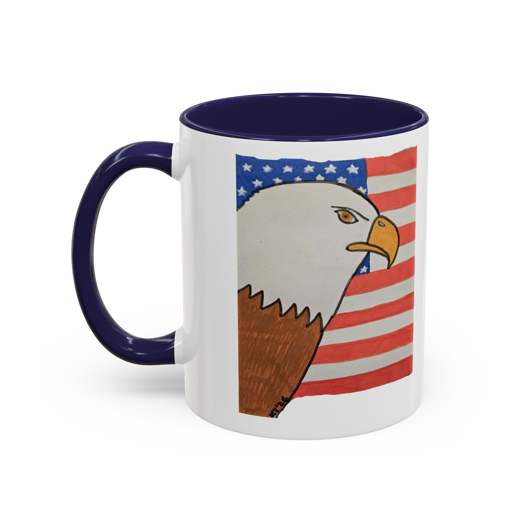 Patriotic Eagle Accent Coffee Mug — American Flag 11/15oz