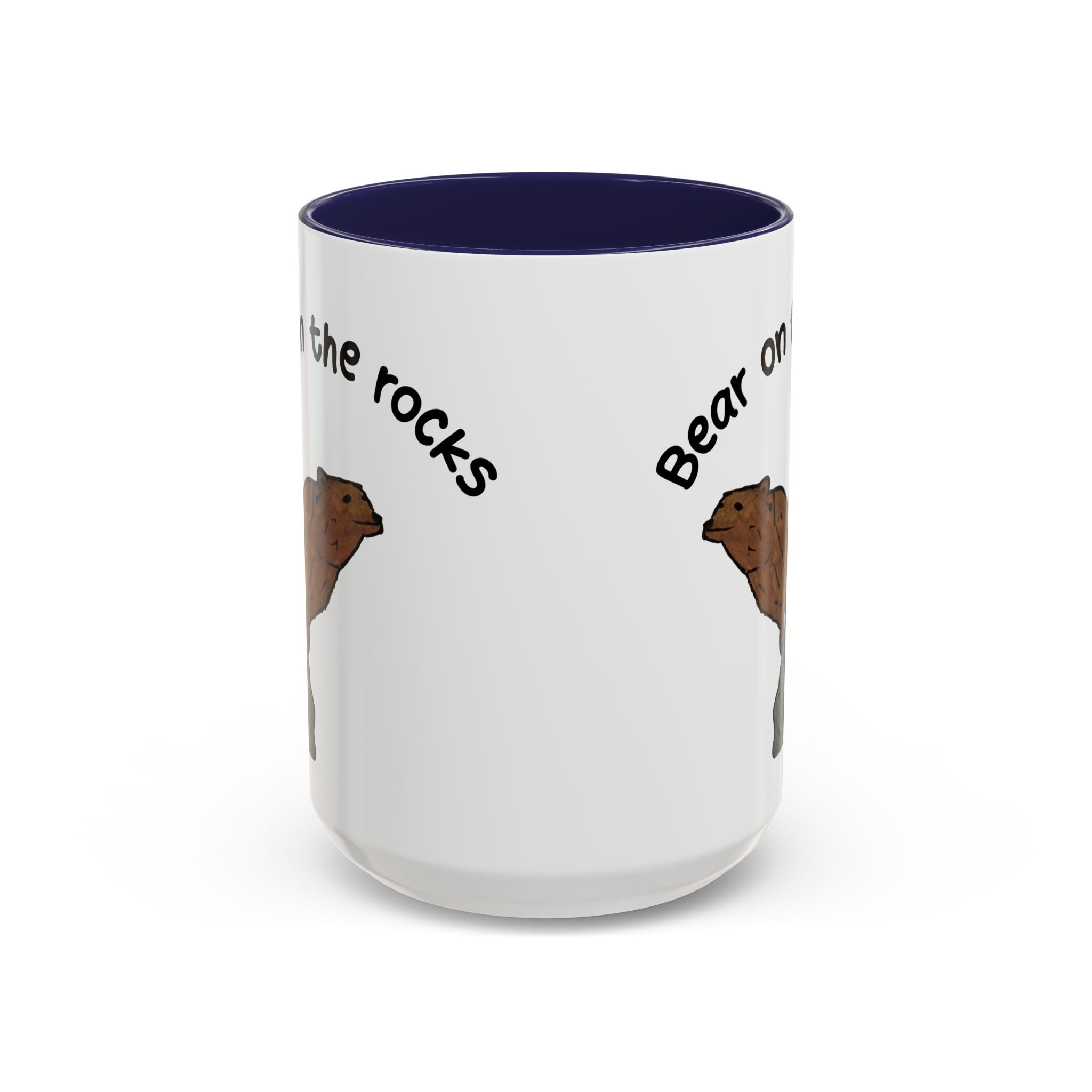Rocky | Bear on the Rocks Accent Mug (11oz & 15oz) — Whimsy Grr