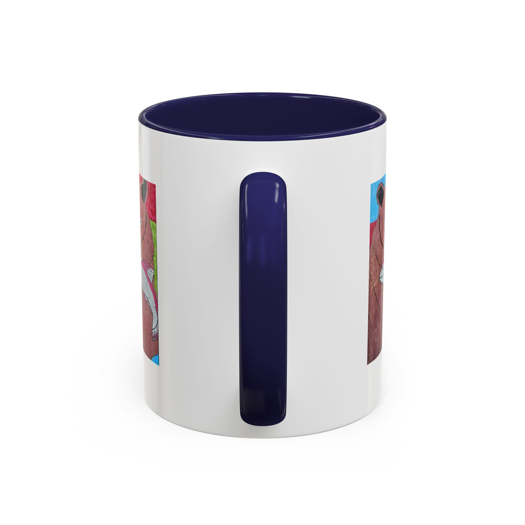 Whimsy Grr | Griffish the Grizz Accent Mug (11oz & 15oz) — Grizz with a Fish Coffee Mug