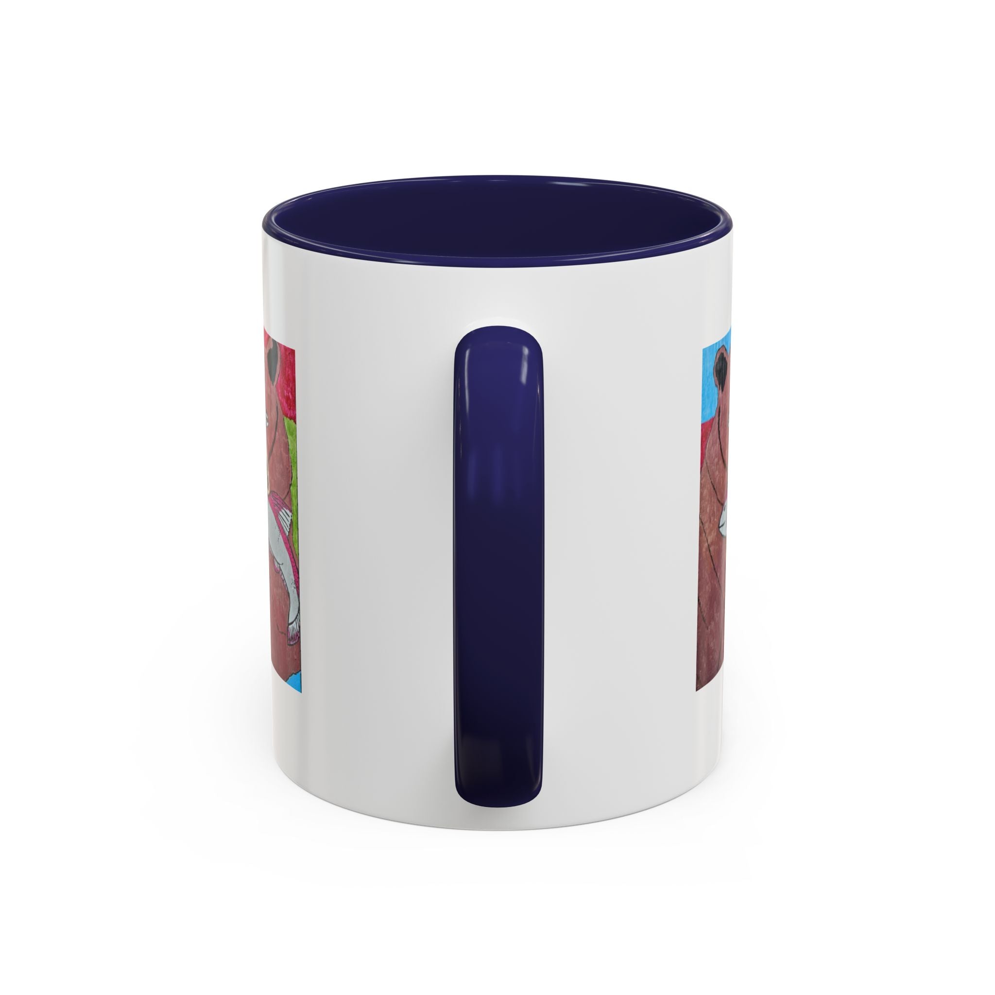 Whimsy Grr | Griffish the Grizz Accent Mug (11oz & 15oz) — Grizz with a Fish Coffee Mug