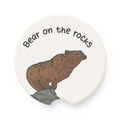 Bear on the rocks Soapstone Car Coaster