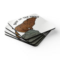 Bear on the Rocks Cork Coaster Set — Wildlife Art Drink Coasters | The Primal Realm