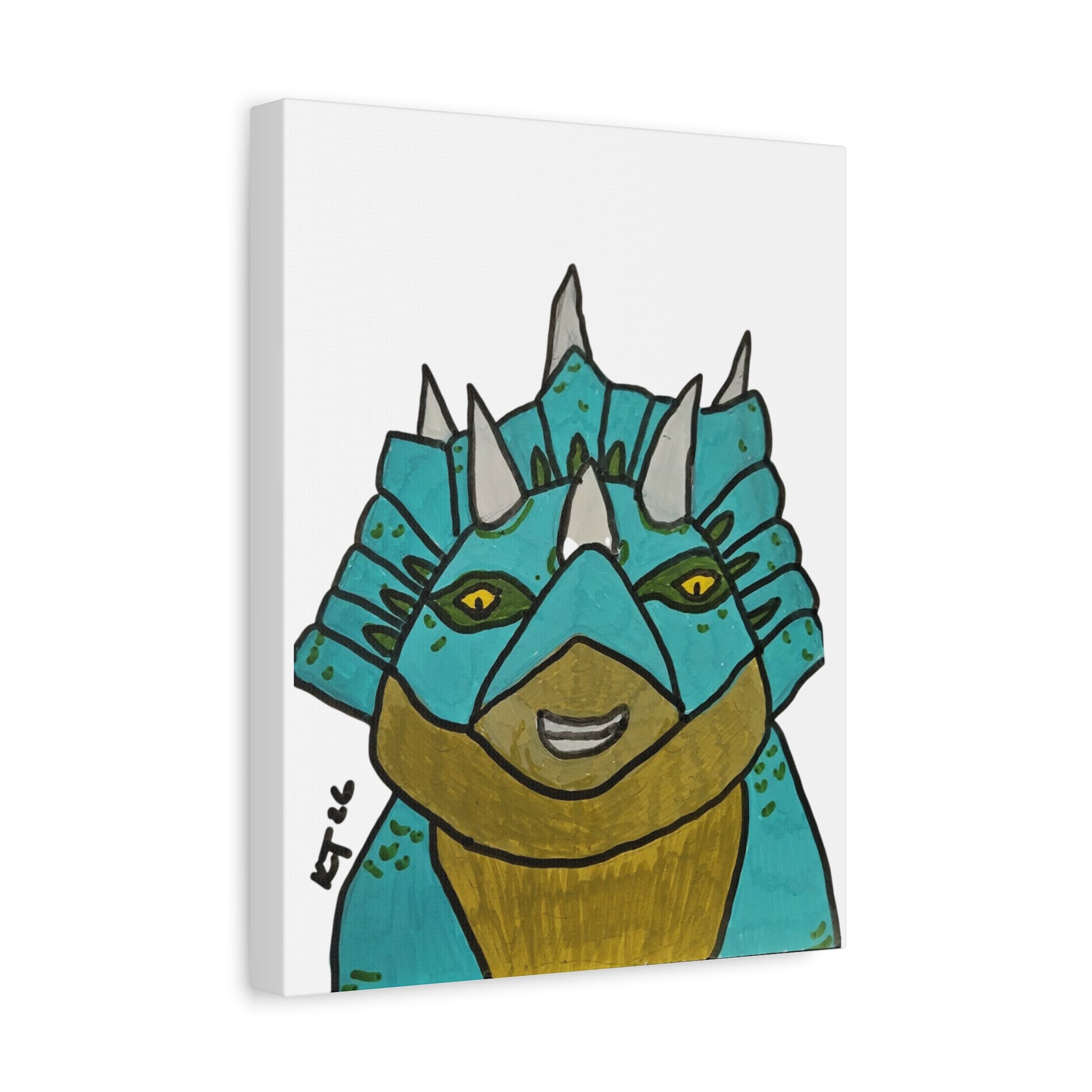 Dino Roar Matte Canvas Art — Whimsical Dinosaur Wall Decor, Stretched