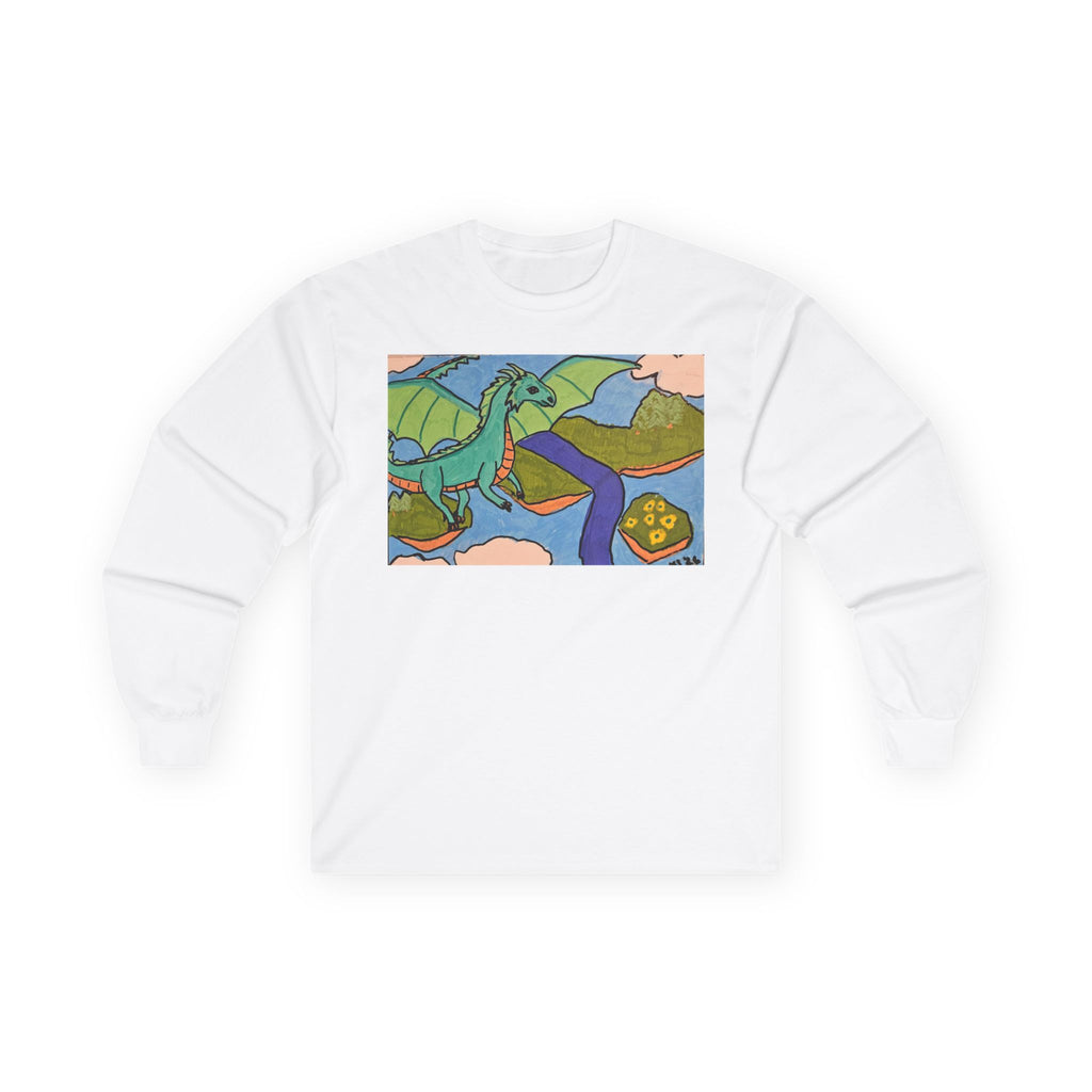 Dragon Landscape Unisex Long Sleeve Tee — Fantasy Dragon Art Long-Sleeve