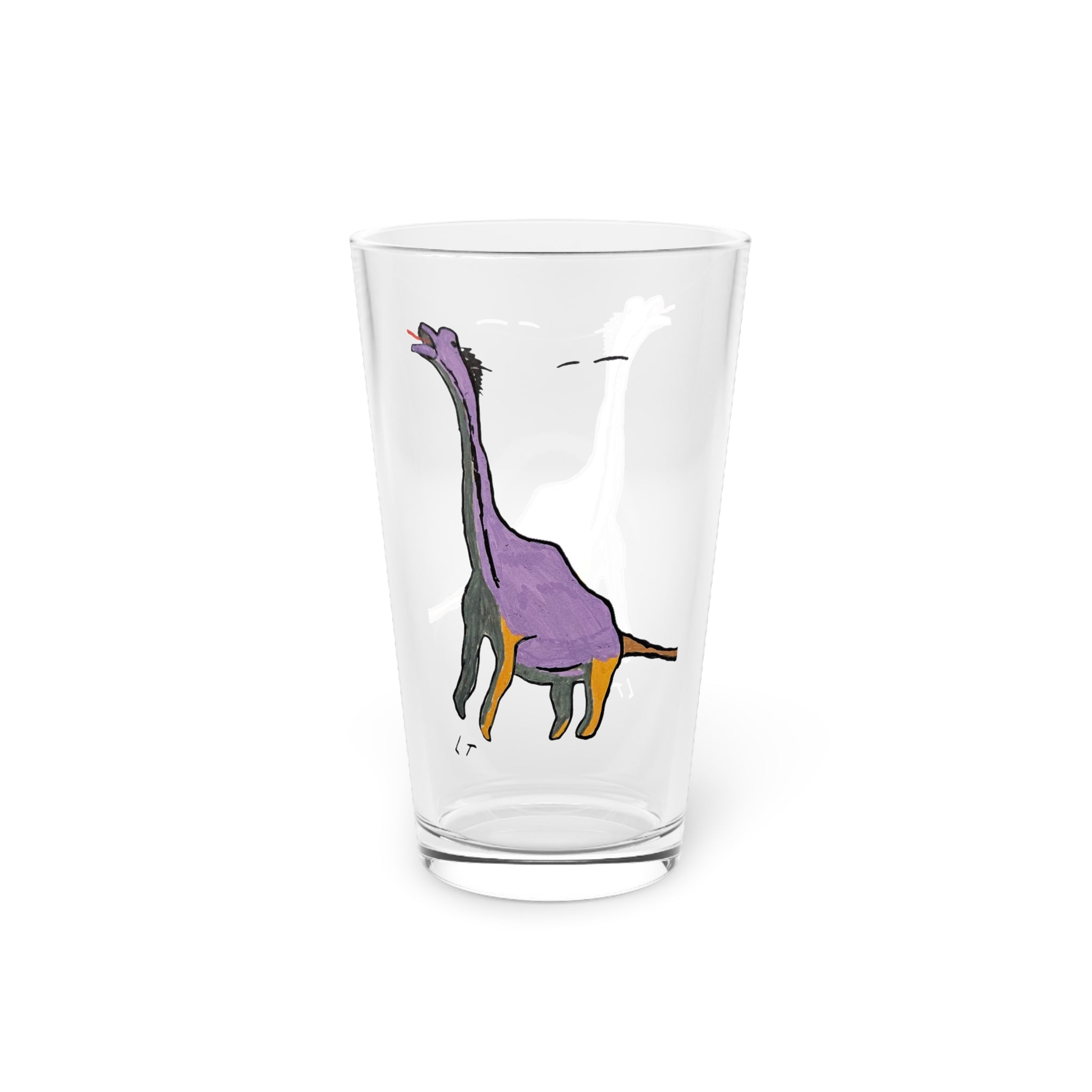 Brachy the Brachiosaurus Pint Glass, 16oz — Whimsical Dino Beer Glass