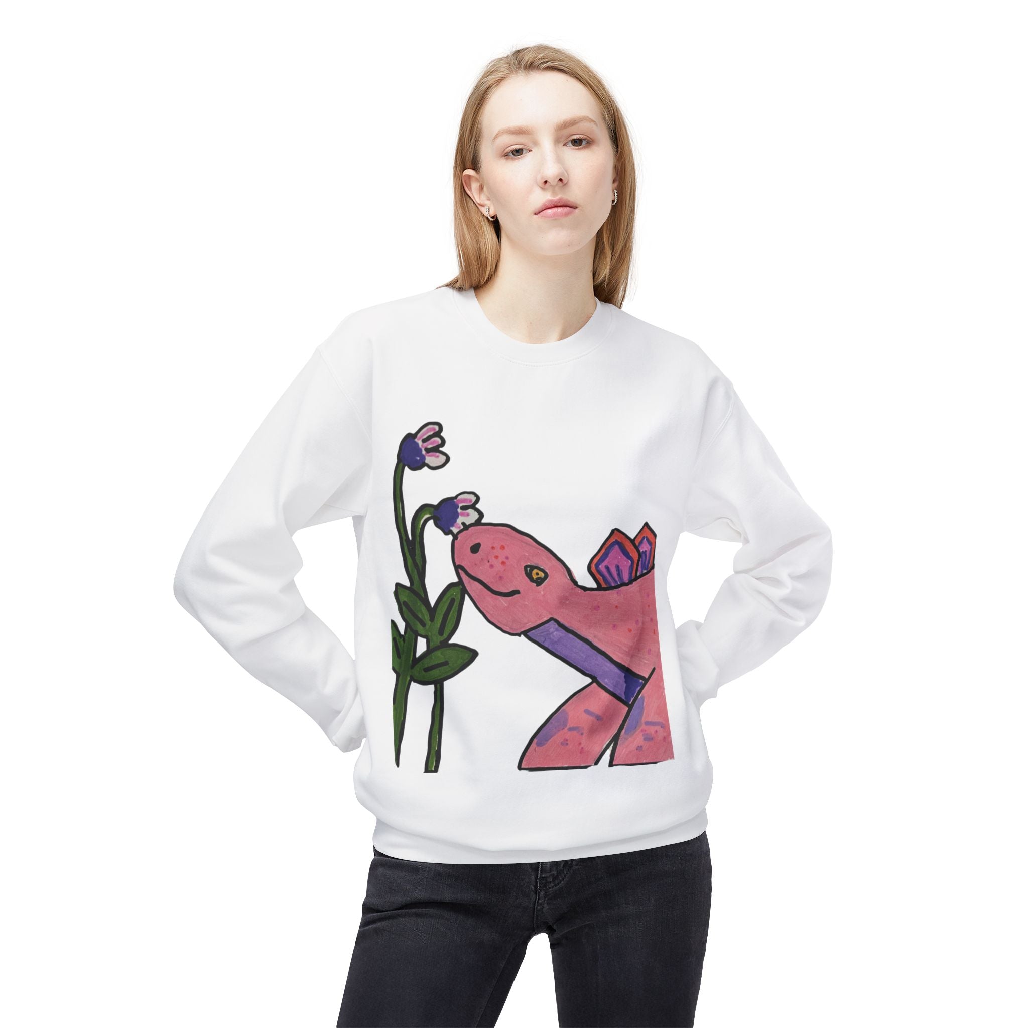 Pink Stegosaurus Crewneck Sweatshirt