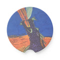 Purple Dragon Soapstone Car Coaster — Fantasy Dragon Car Cup Holder Insert