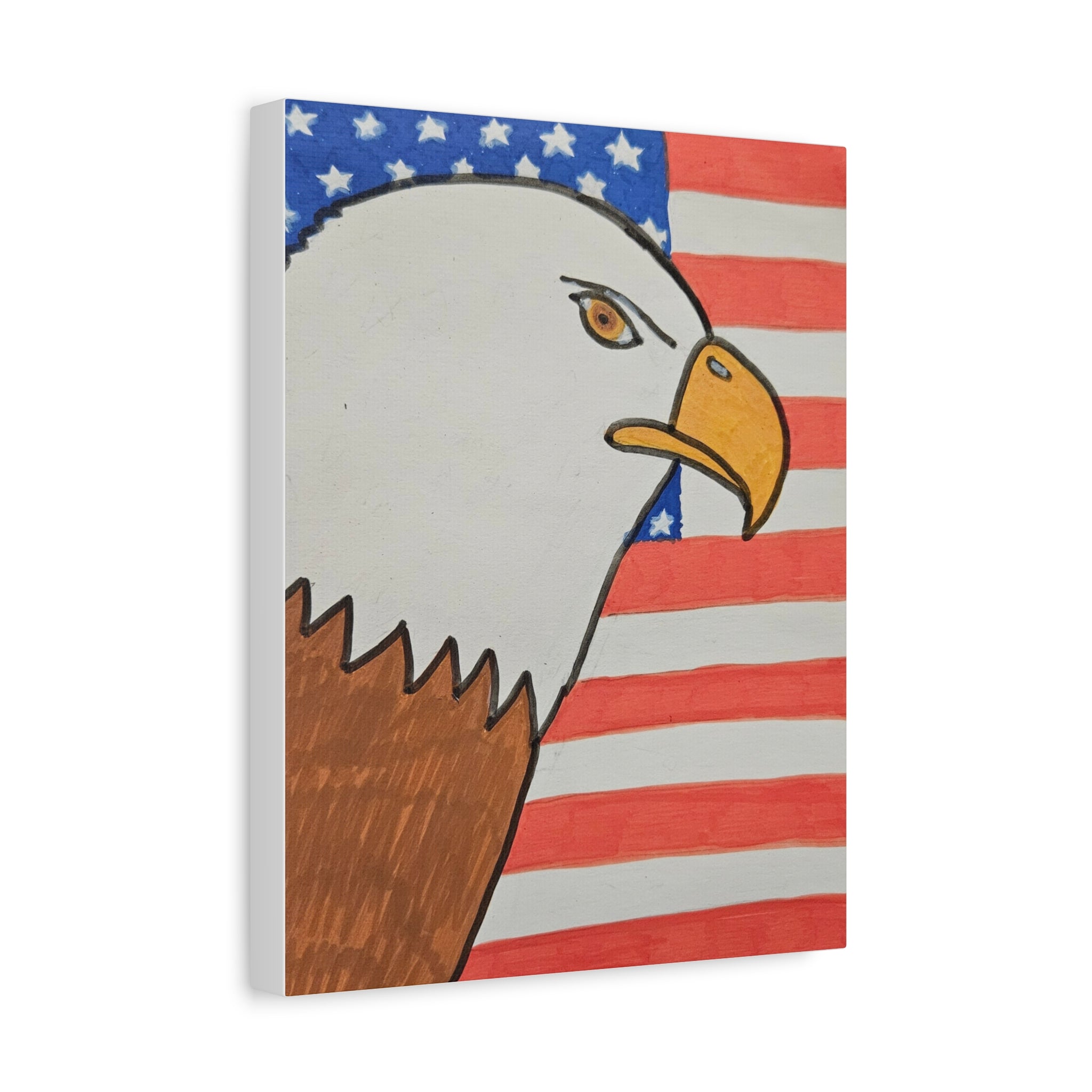 Eagle USA Canvas Print — Patriotic Wall Art (Matte Stretched)