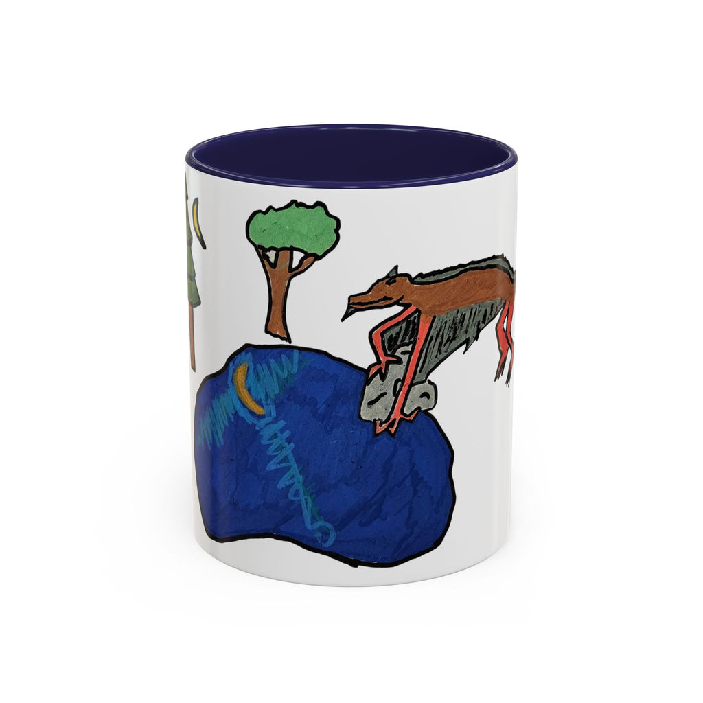 Wyvern Accent Mug (11oz & 15oz) — Fantasy Dragon Art Coffee Mug