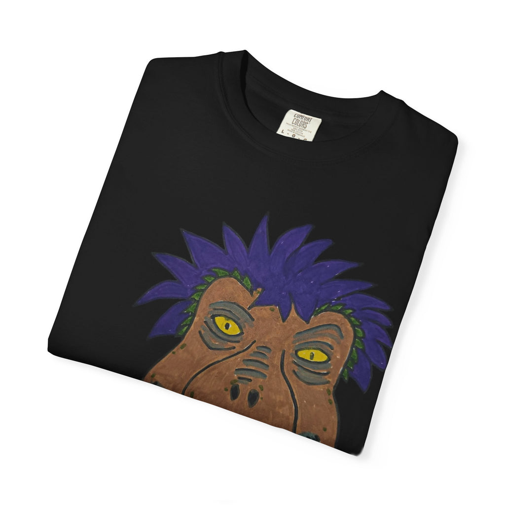 Rexalty Extinct undead caffeinated Graphic T-Shirt — Quirky Hand-Drawn Dinosaur Portrait