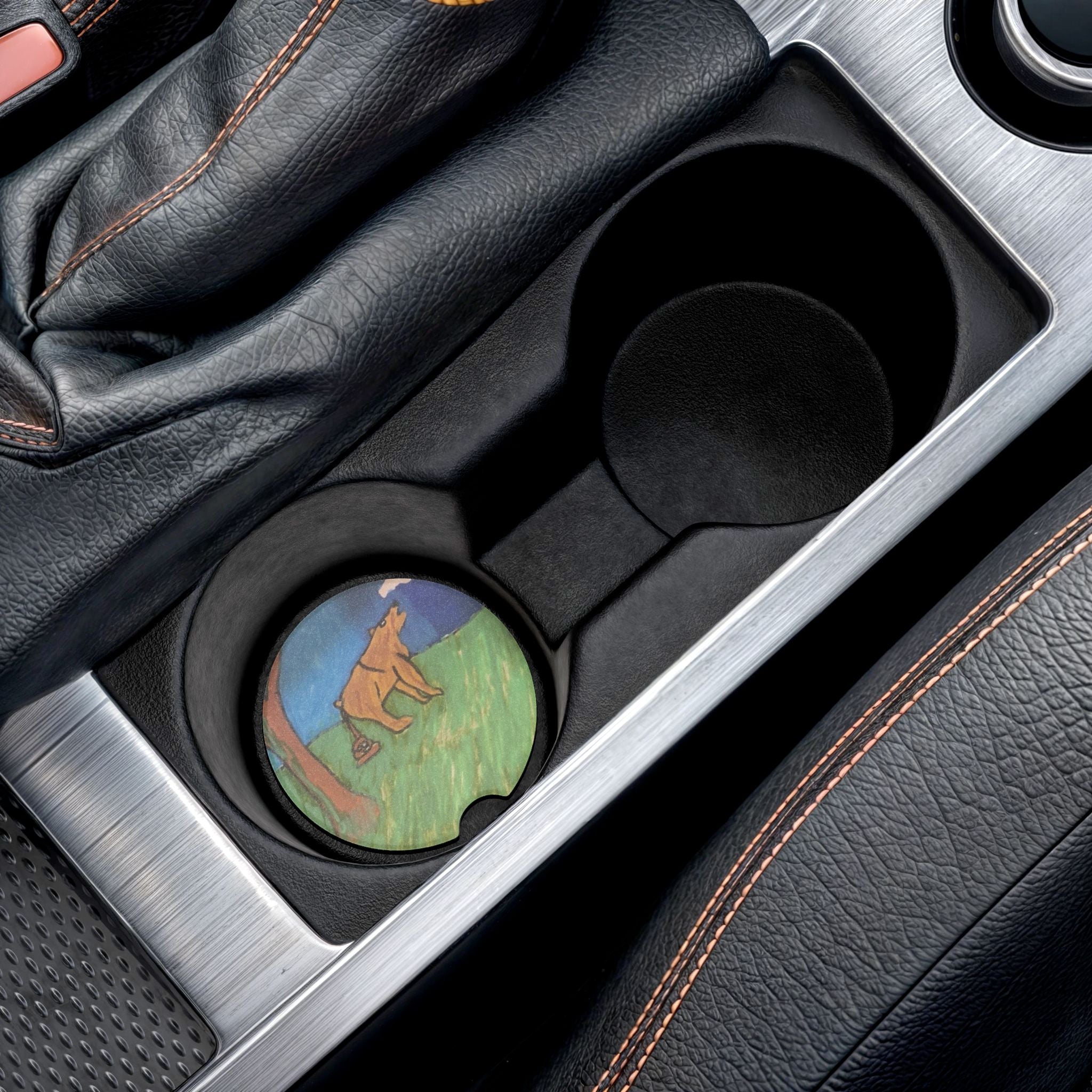 Whimsy Grr | Bear in the Woods Soapstone Car Coaster