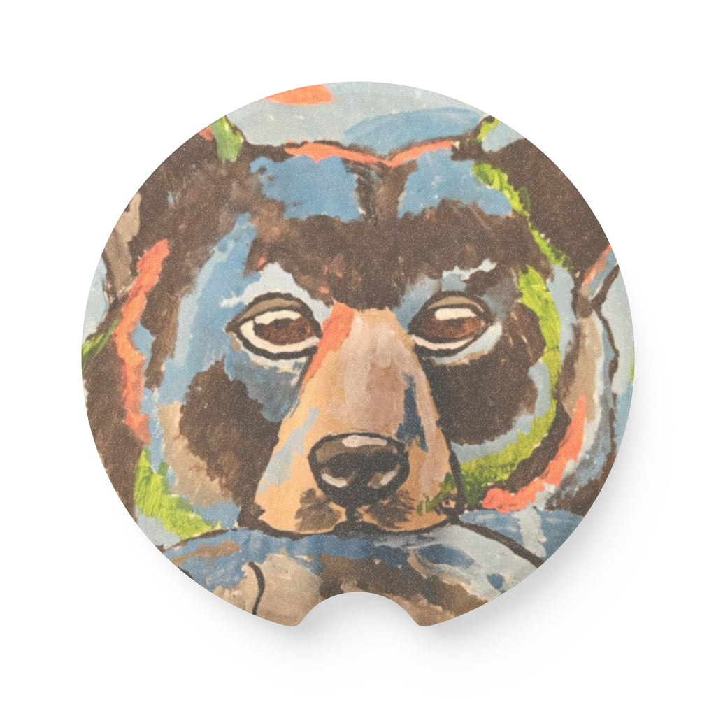 Whimsy Grr | Bear with a Fish Soapstone Car Coaster