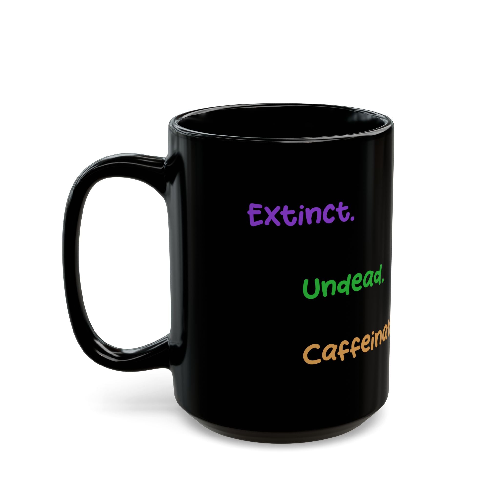 rexalty extinct undead caffeinated halloween accent mug 11 and 15oz