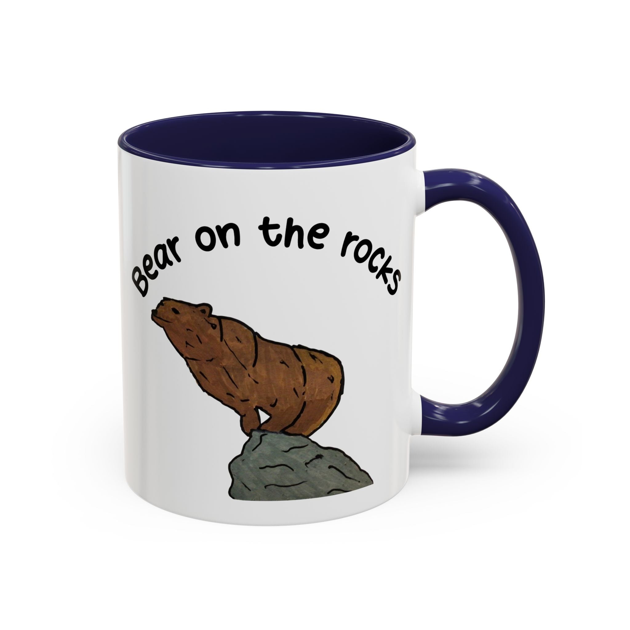 Rocky | Bear on the Rocks Accent Mug (11oz & 15oz) — Whimsy Grr