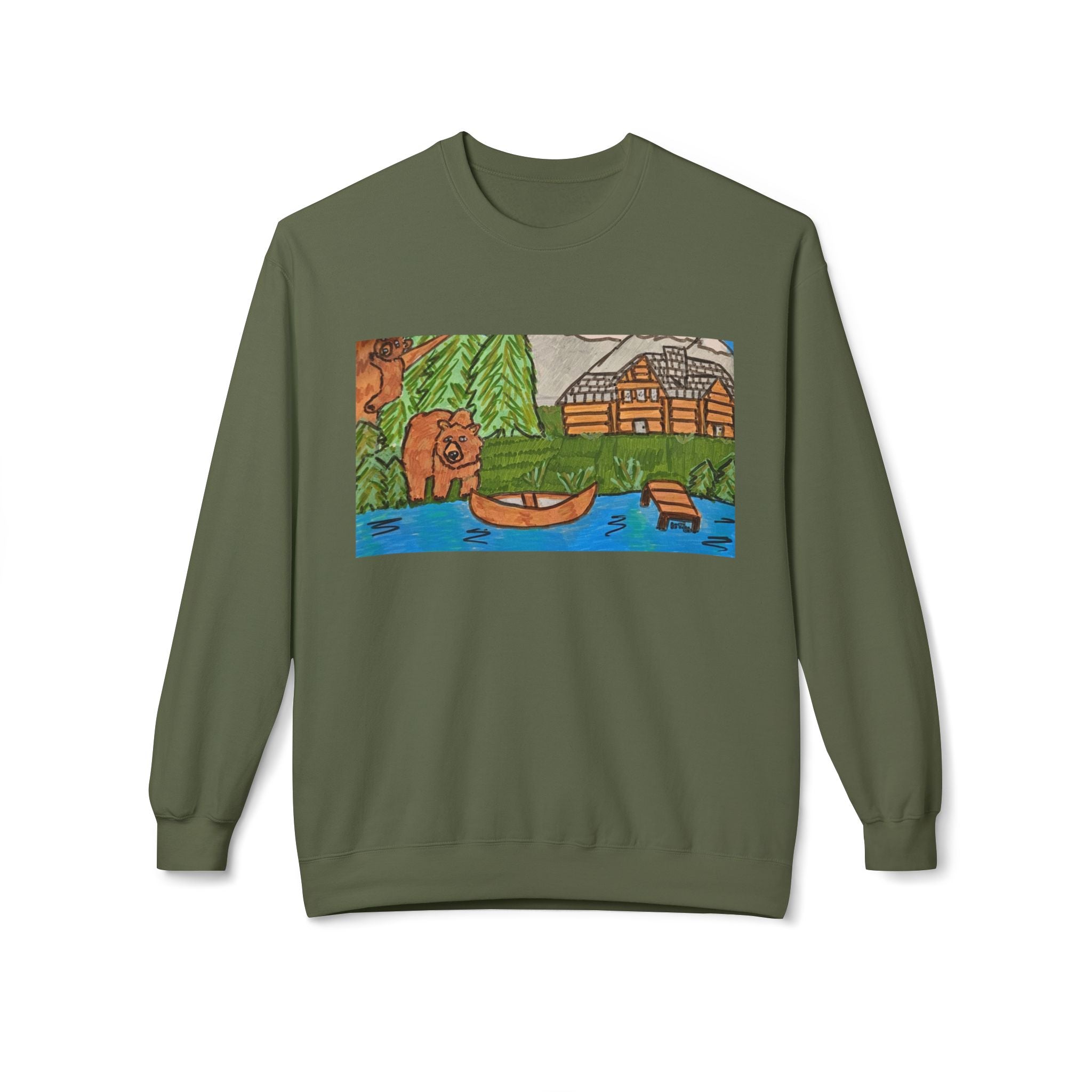 Whimsy Grr | Bugsy the Cabin Bear Crewneck Sweatshirt