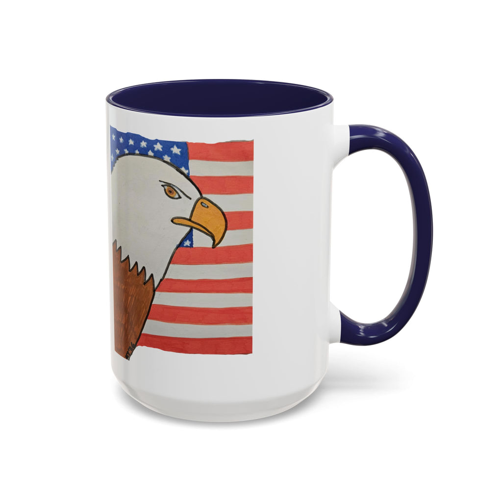 Patriotic Eagle Accent Coffee Mug — American Flag 11/15oz