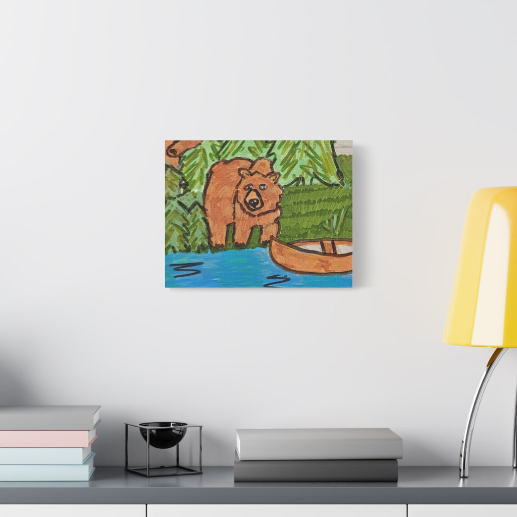 Whimsy Grr | Cabin Bear Matte Canvas Wall Art