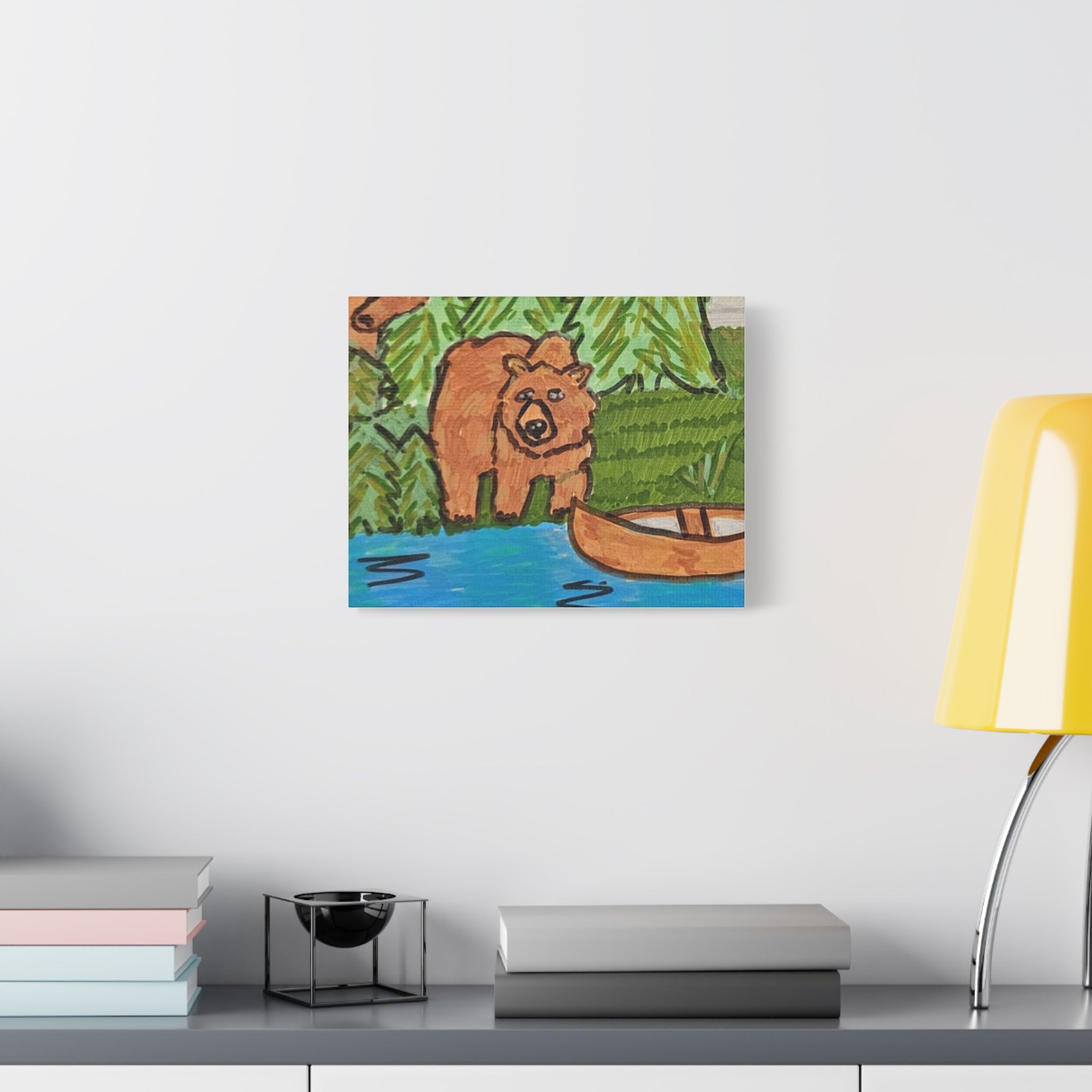 Whimsy Grr | Cabin Bear Matte Canvas Wall Art