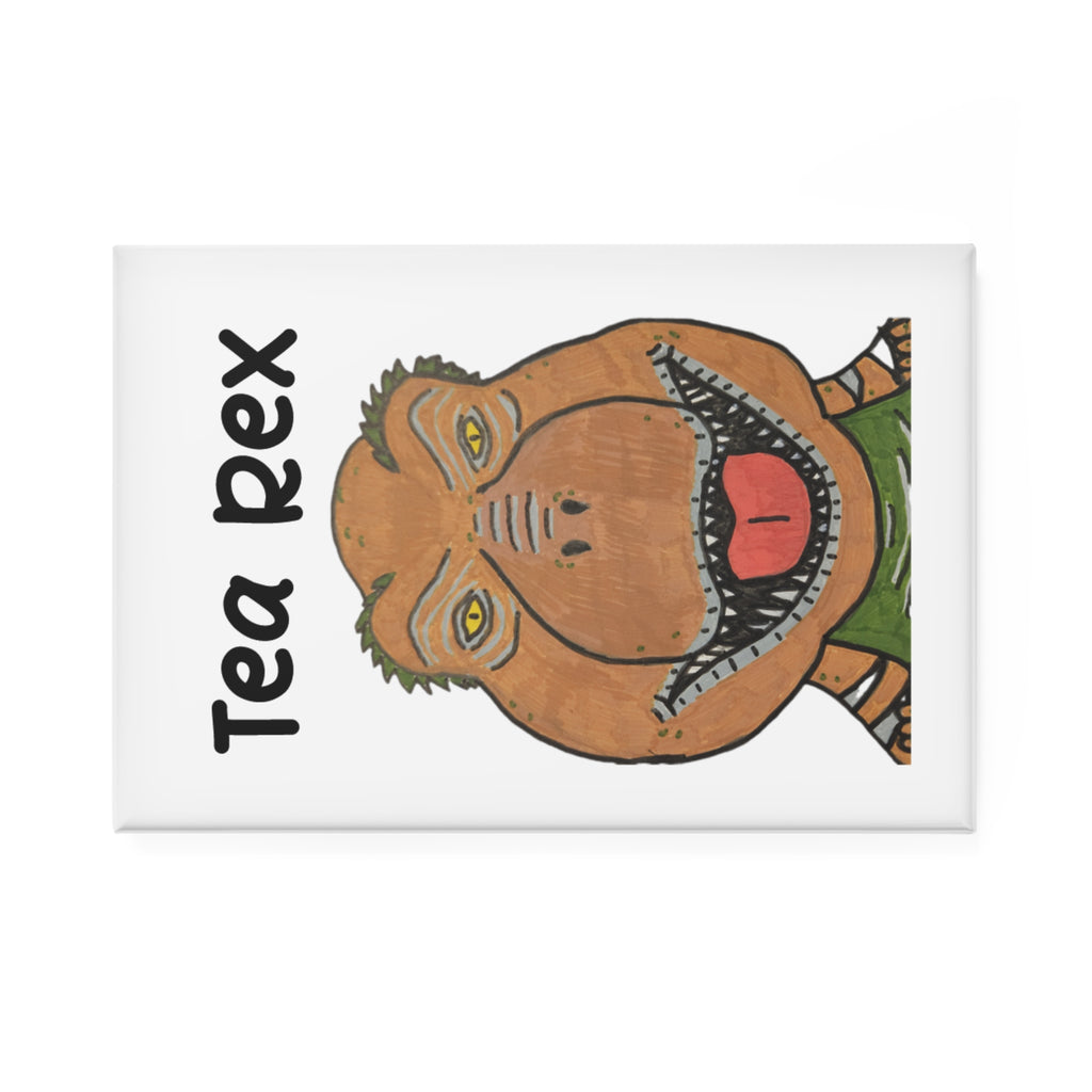 Dino Roar Button Magnet, Rectangle