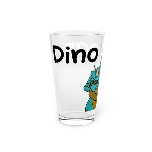 Dino Roar Pint Glass 16oz — Cute Blue Dinosaur Drinking Beer Glass