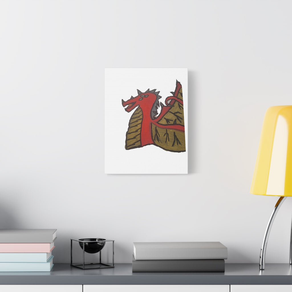 Fantasy Puppy Matte Canvas Art — Whimsical Dog Illustration Wall Decor, Stretched