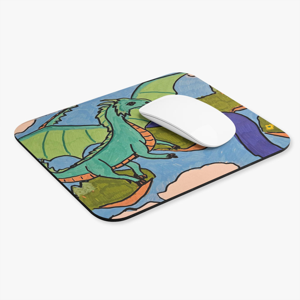 Dragon Landscape Mouse Pad — Epic Fantasy Dragon Desk Mat