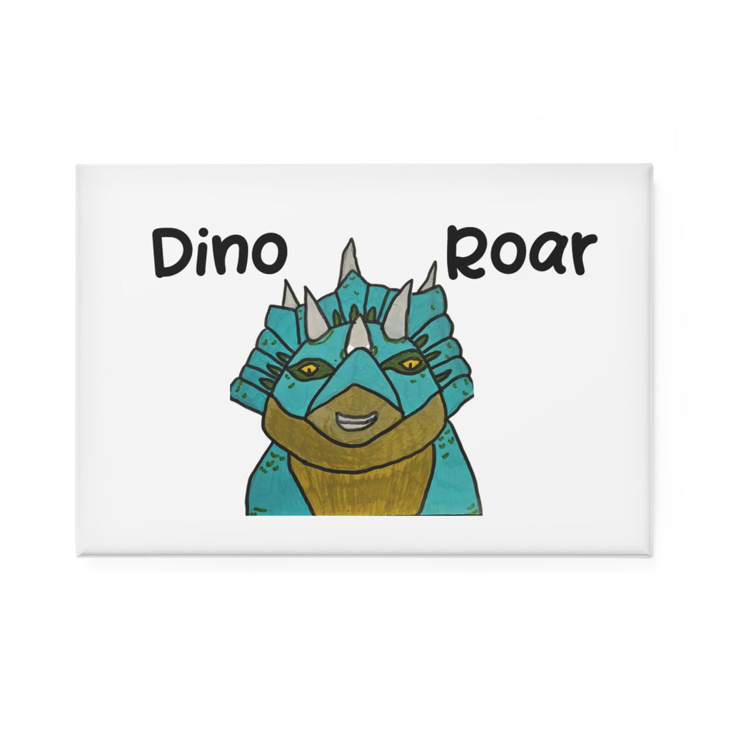 Dino Roar Button Magnet, Rectangle