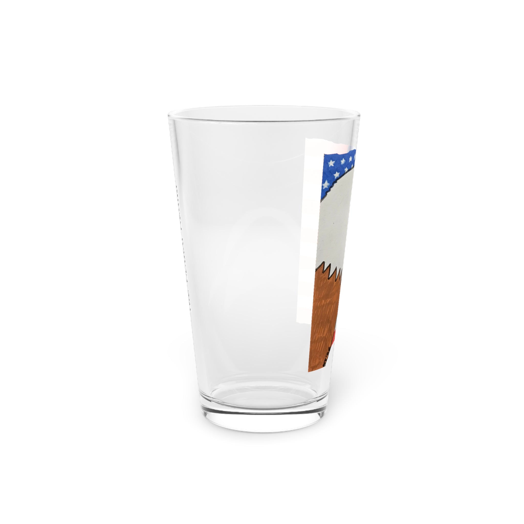 American Flag Bald Eagle Pint Glass — 16 oz Patriotic Beer Glass