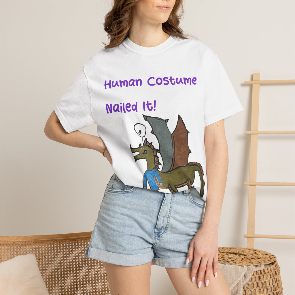 No Wings halloween T-Shirt — “Human Costume Nailed It!” Funny Halloween Tee