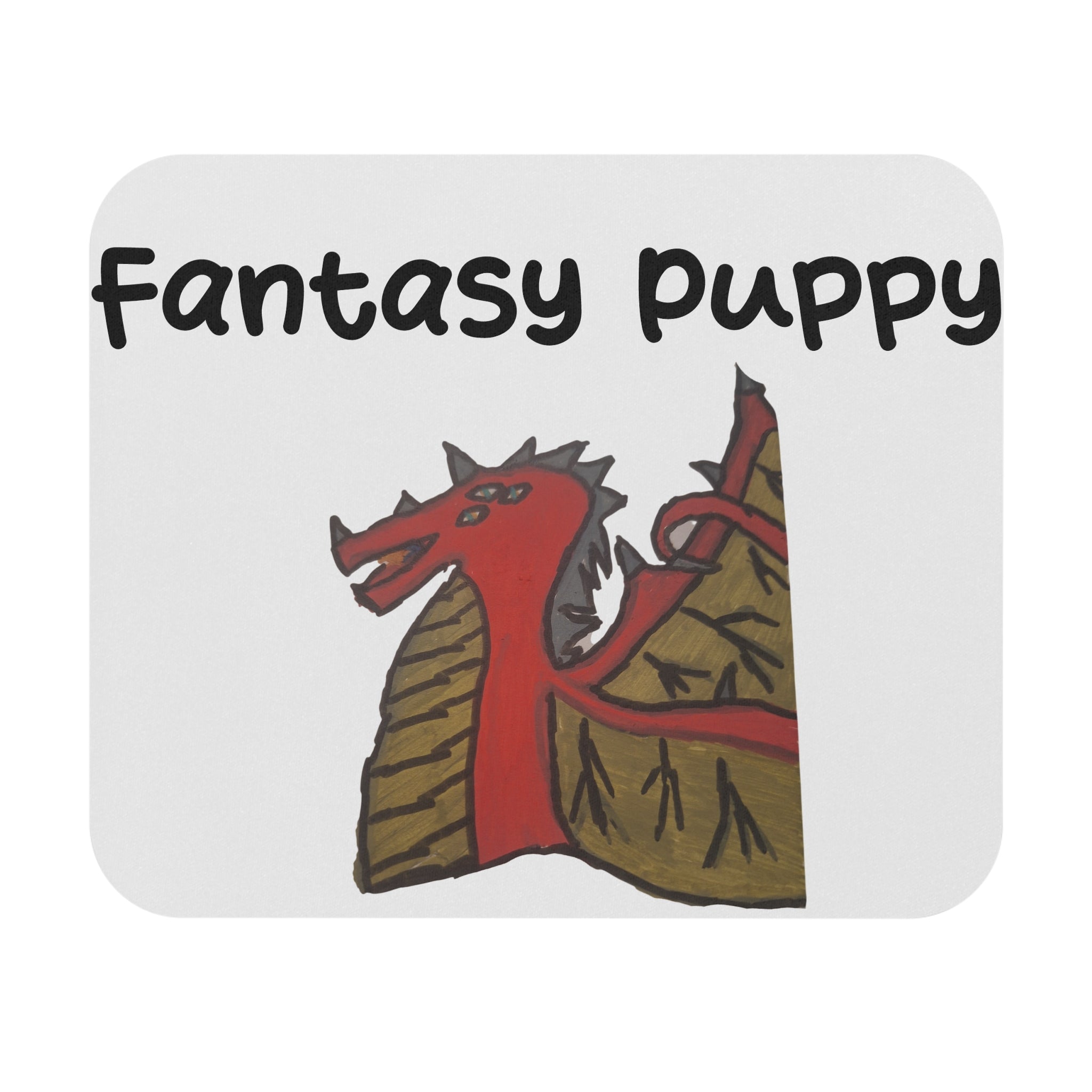 Fantasy Puppy Mouse Pad — Whimsical Dog Illustration Desk Mat