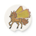 Pegasus Soapstone Car Coaster — Hand-Drawn Golden Winged Horse Car Cup Holder Protectors