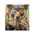 Whimsy Grr | Rusty the Bear Kiss-Cut Vinyl Decal — Bear with a Fish Sticker