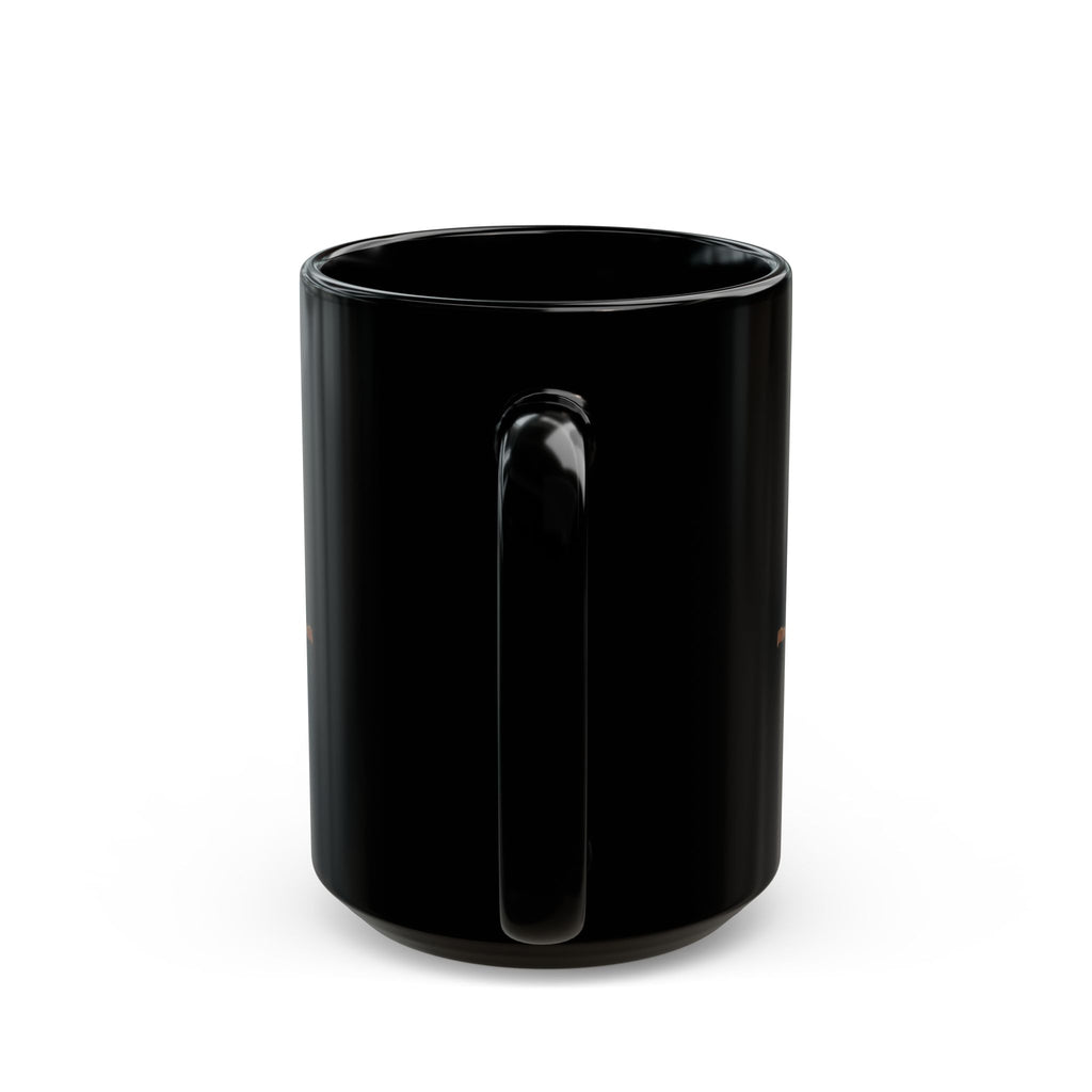 Black Ceramic Mug — Brachy Red Tree Silhouette Coffee Cup (11oz/15oz)