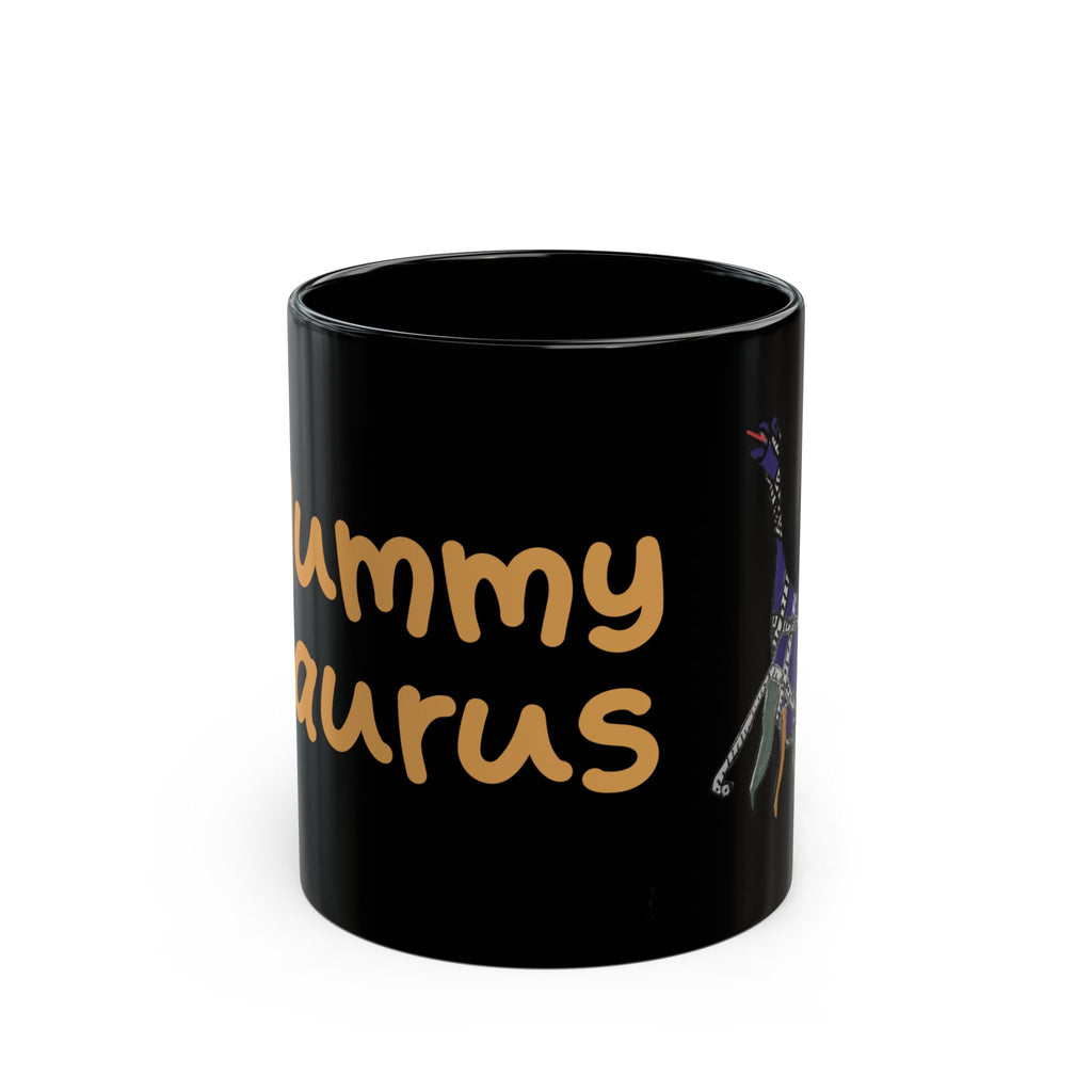 Mummy Saurus Black Coffee Mug – Cute Dinosaur Mom Gift (11oz & 15oz)