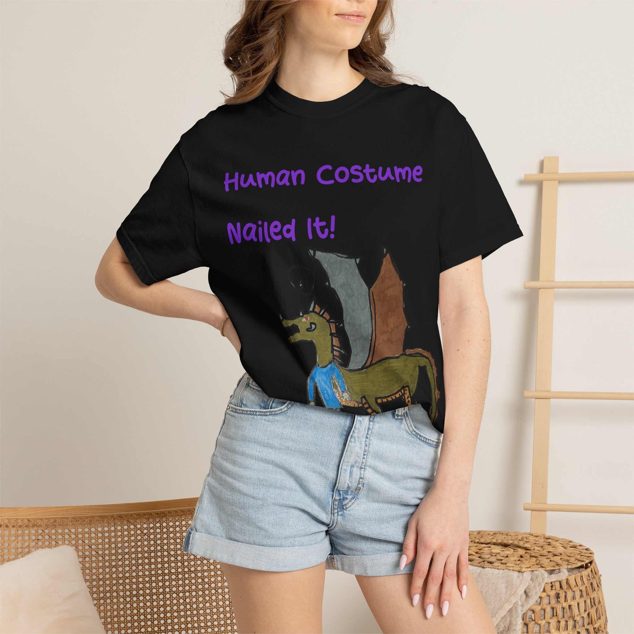 No Wings halloween T-Shirt — “Human Costume Nailed It!” Funny Halloween Tee
