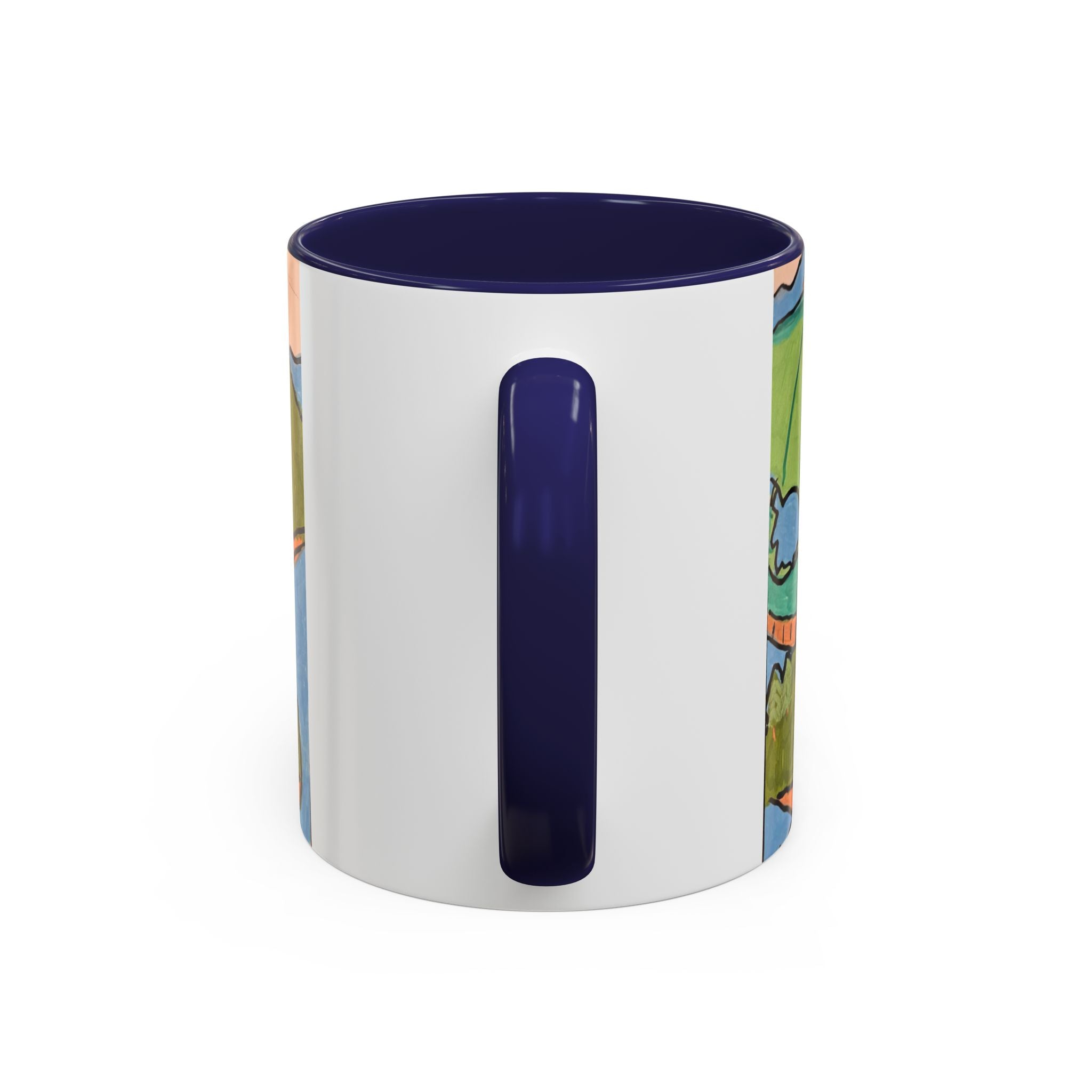 Dragon Landscape 11oz Accent Mug — Fantasy Dragon Art Coffee Mug