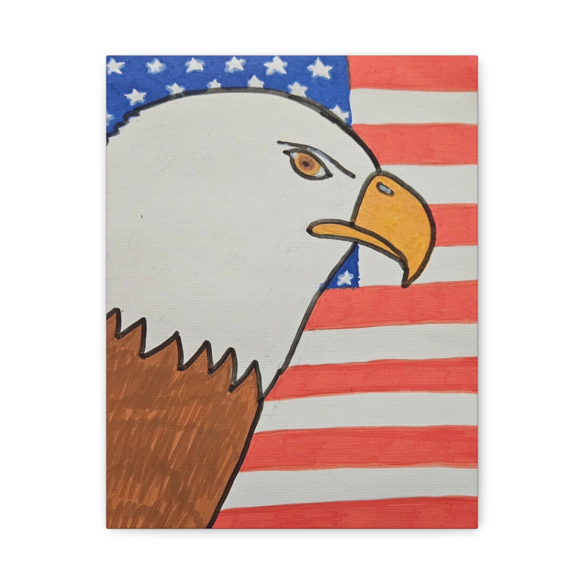 Eagle USA Canvas Print — Patriotic Wall Art (Matte Stretched)