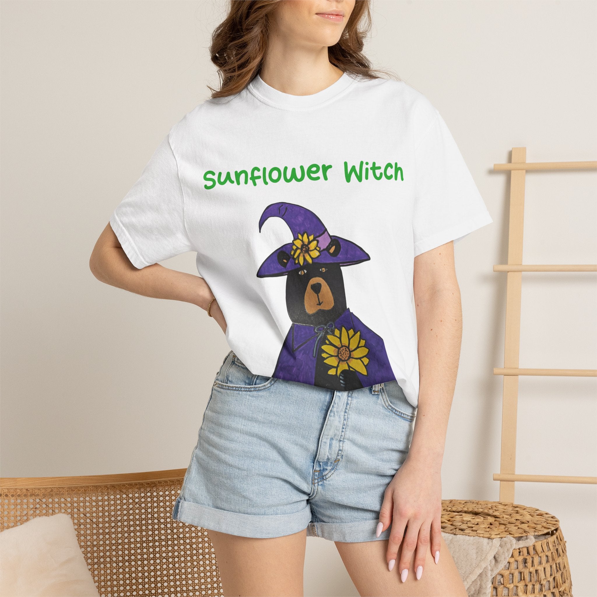 Sunflower Witch Bear T-Shirt
