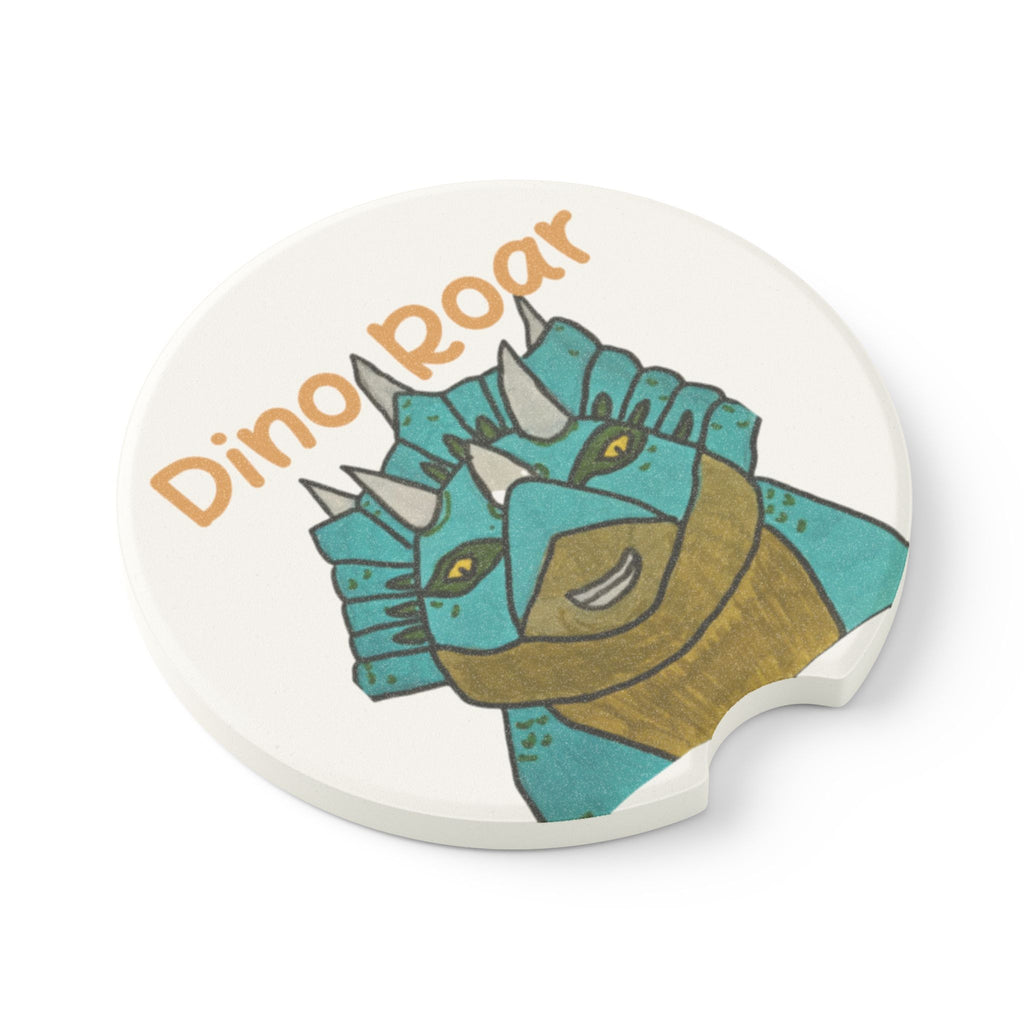 Dino Roar | Cera the Triceratops Soapstone Car Coaster — Cute Dino Cupholder Drink Holder