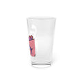 Pink Stegosaurus Floral Pint Glass — Cute 16oz Dino Beer & Drinkware