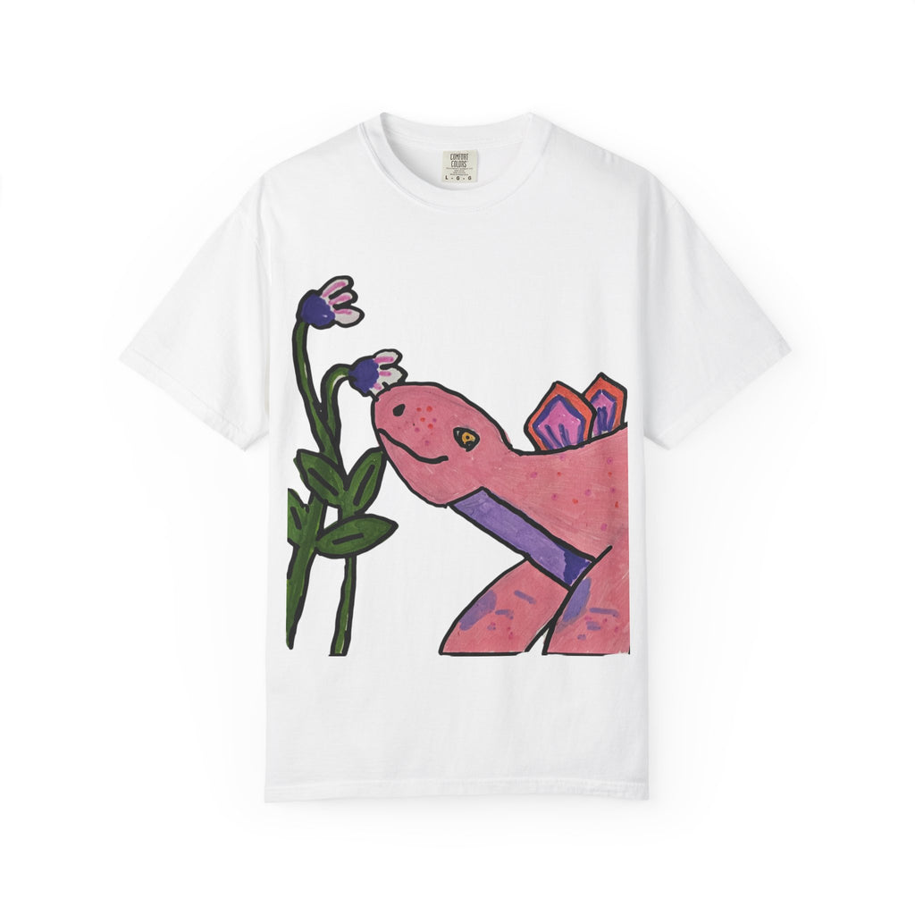 Pink Stegosaurus Unisex Garment-Dyed T-shirt